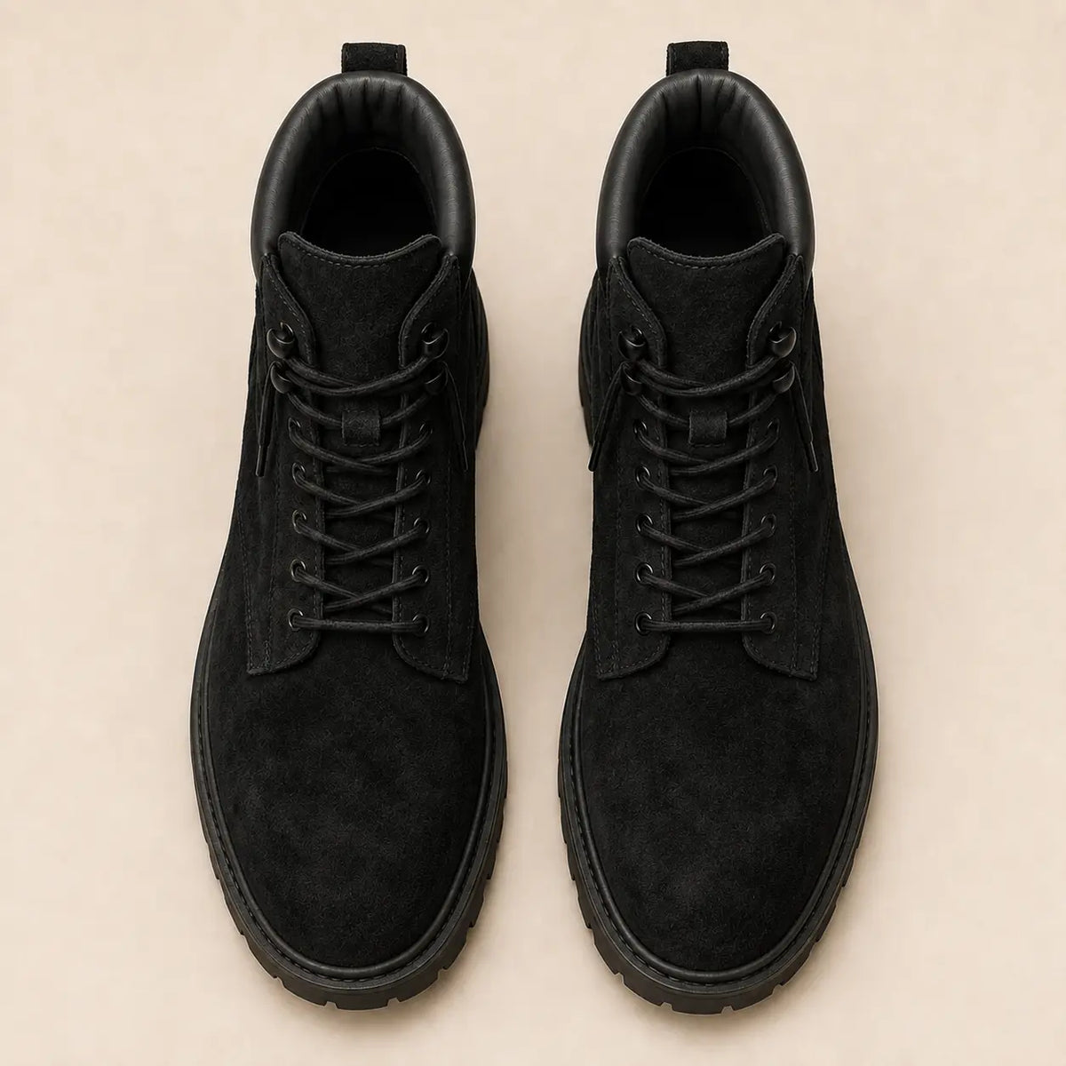 Mojave Suede Combat Boot for Men - Lug-Sole Lace-Up Leather Boots