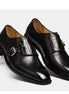 Mestre Croc-Band Plain-Toe Single Monk Strap for Men - Two-Texture Leather Dress Shoes