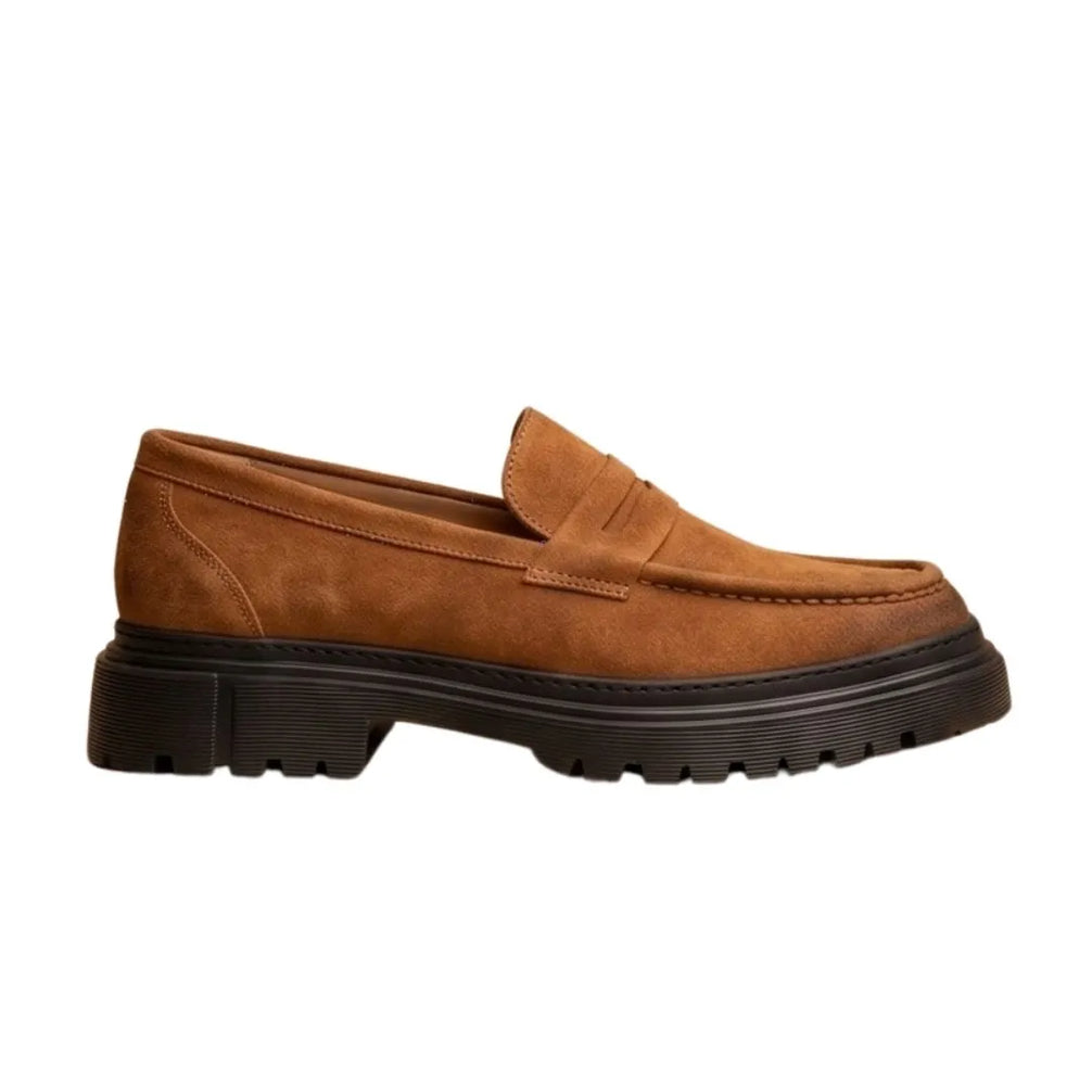 Malesco Suede Lug Penny Penny Loafer for Men - Chunky Suede Penny Loafers