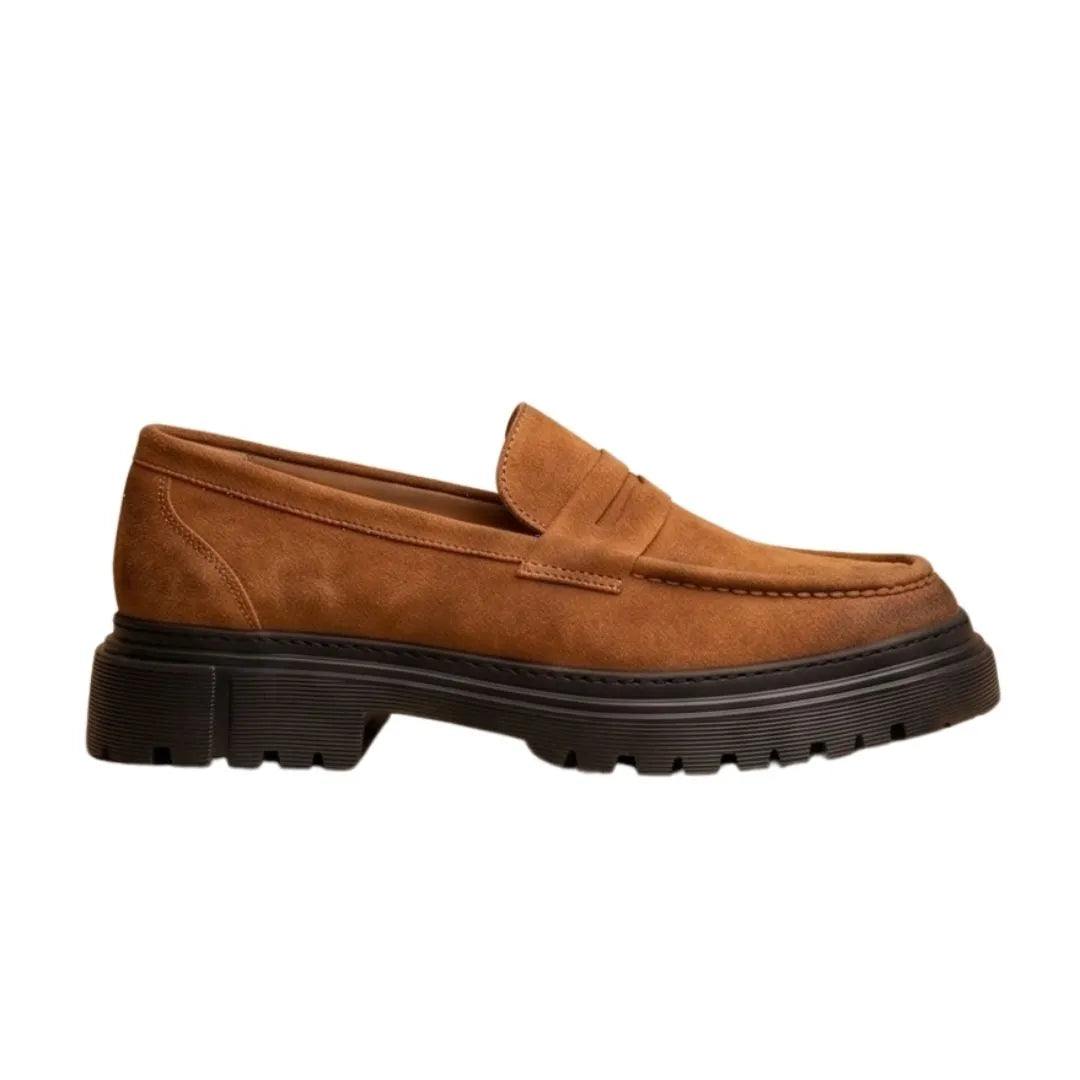 Malesco Suede Lug Penny Penny Loafer for Men - Chunky Suede Penny Loafers