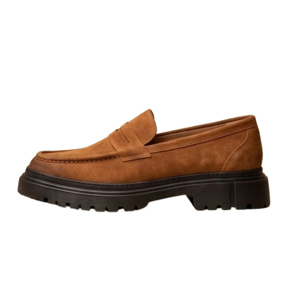 Malesco Suede Lug Penny Penny Loafer for Men - Chunky Suede Penny Loafers