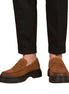 Malesco Suede Lug Penny Penny Loafer for Men - Chunky Suede Penny Loafers