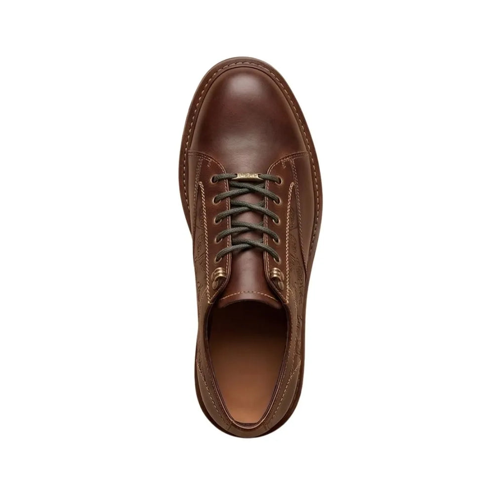Montecrestese Contrast-Stitch Lug Derby for Men - Rugged Leather Derby Shoes