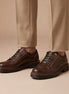 Montecrestese Contrast-Stitch Lug Derby for Men - Rugged Leather Derby Shoes
