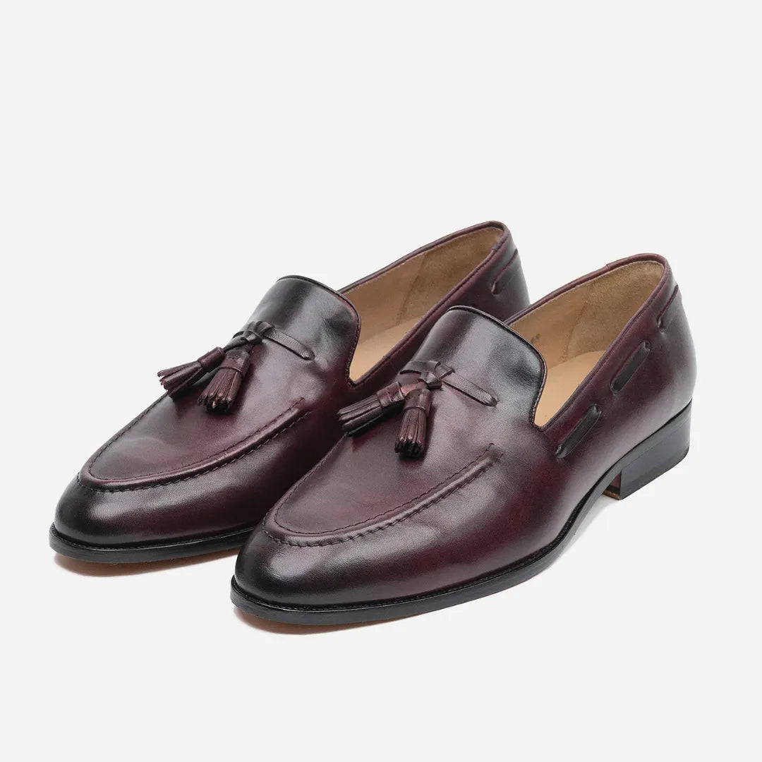 Monleale Burnished Slim Tassel Loafer for Men - Tassel Loafers
