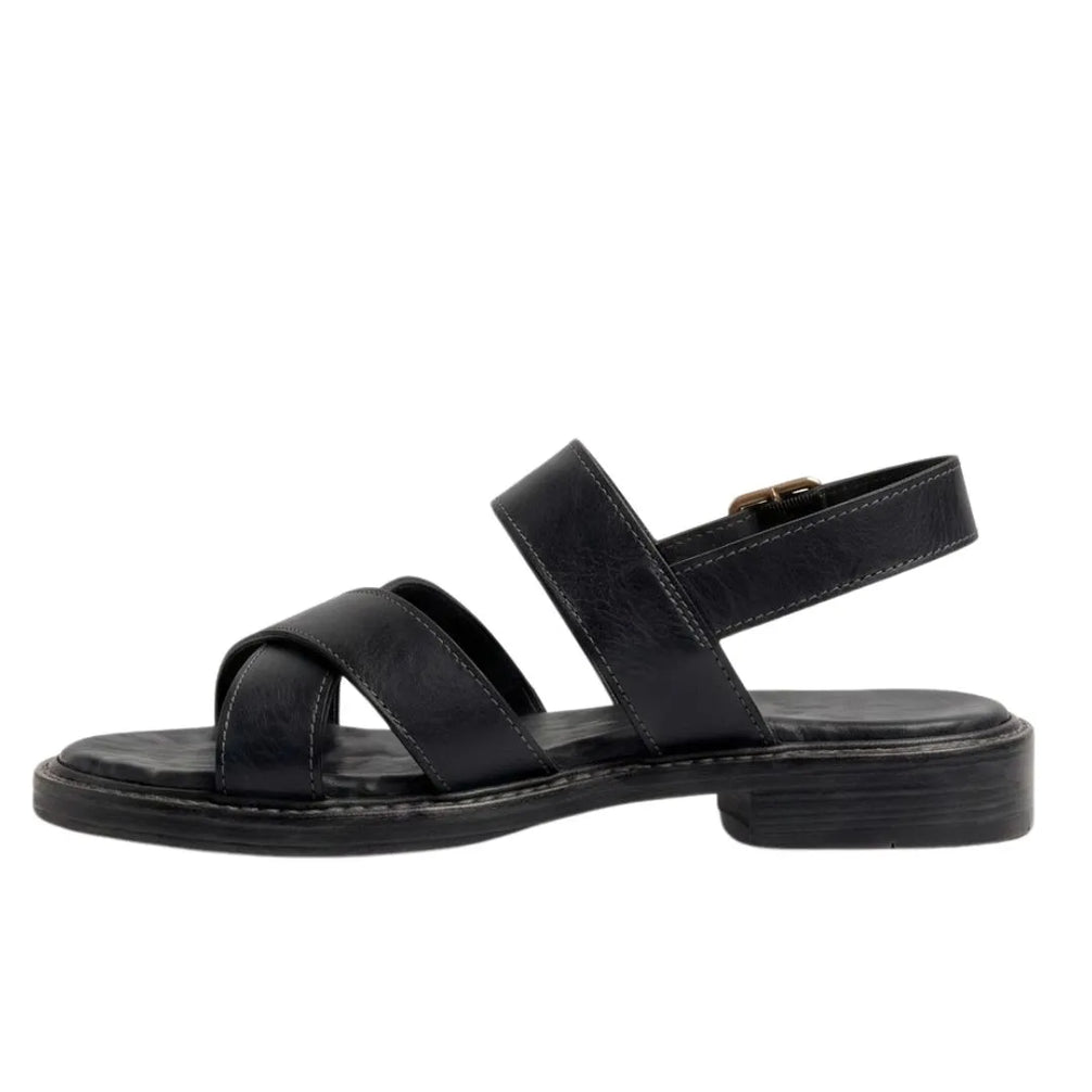 Montalenghe Classic Cross-Strap Sandal for Men - Back-Strap Leather Sandals