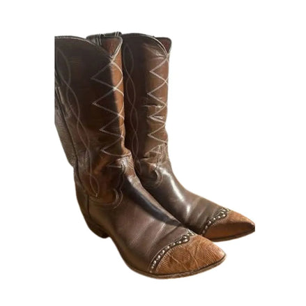 Mapimi Studded Wingtip Cowboy Boot for Men - Vintage Western Boots