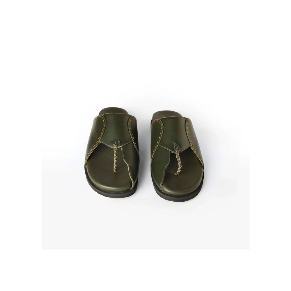 Mastichari Stitched Toe-Loop Toe-Loop Slipper for Men - Handcrafted Leather Toe-Loop Slides