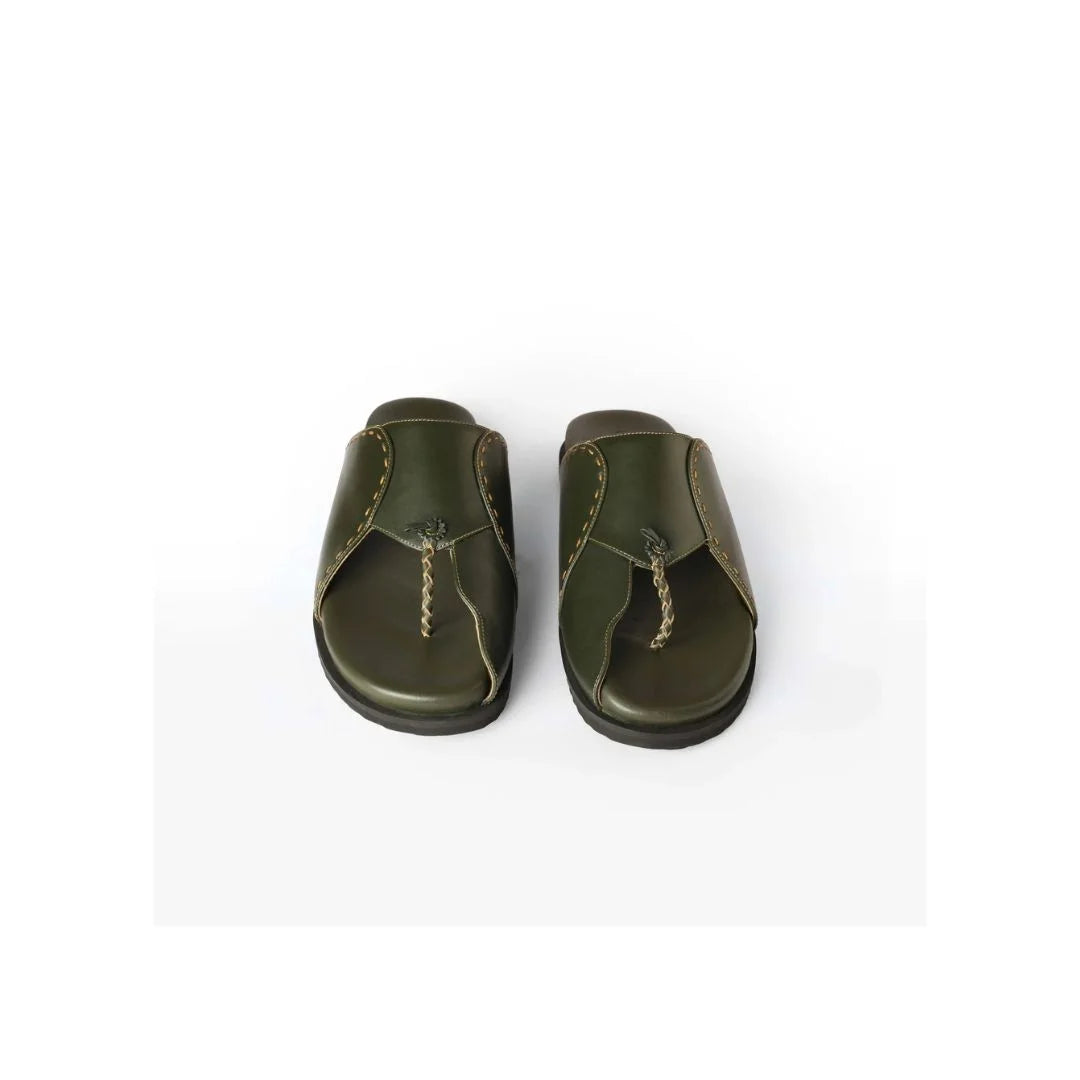 Mastichari Stitched Toe-Loop Toe-Loop Slipper for Men - Handcrafted Leather Toe-Loop Slides