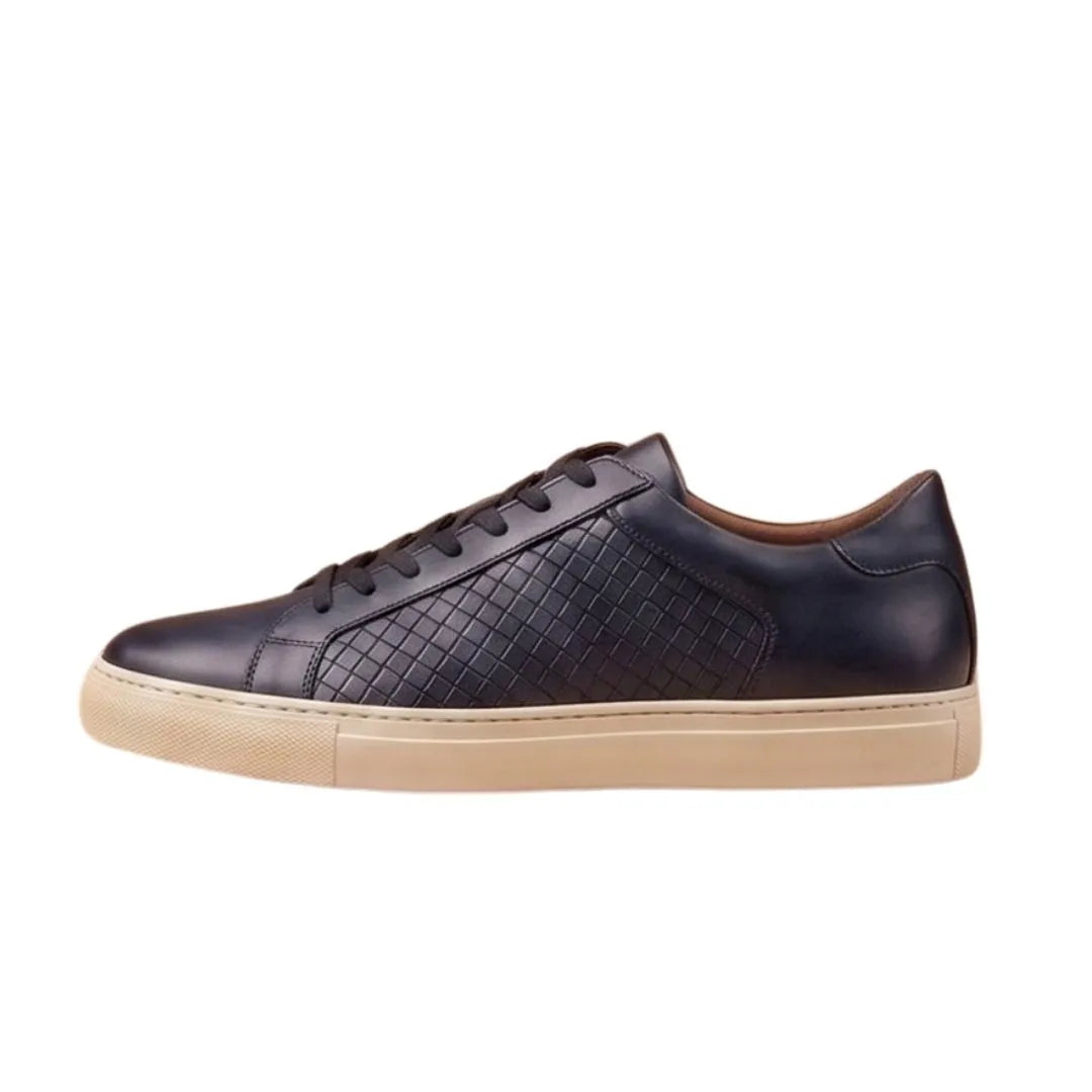 Molvena Textured Court Sneaker for Men - Textured Leather Sneakers