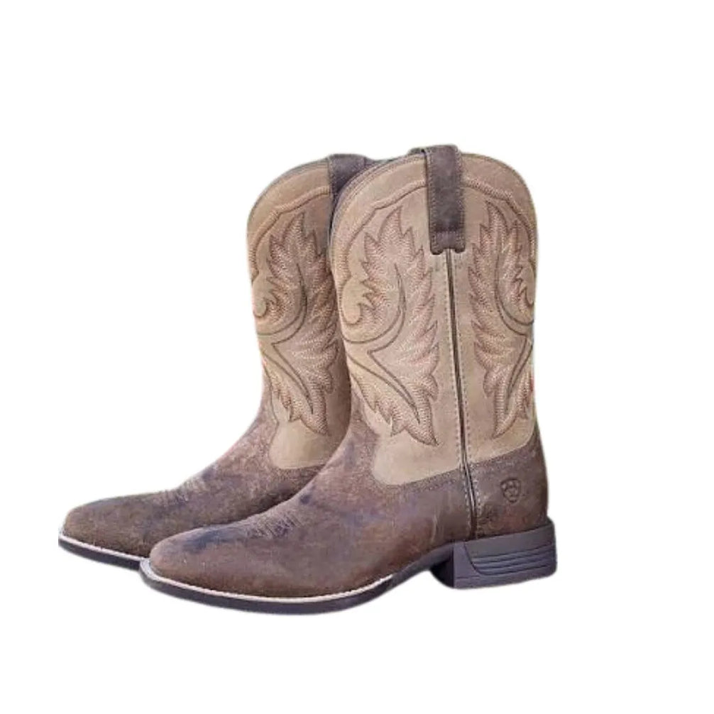Mazamitla Two-Tone Work Cowboy Boot for Men - Square-Toe Western Boots
