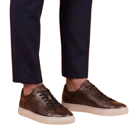Marostega Perforated Court Sneaker for Men - Perforated Leather Sneakers