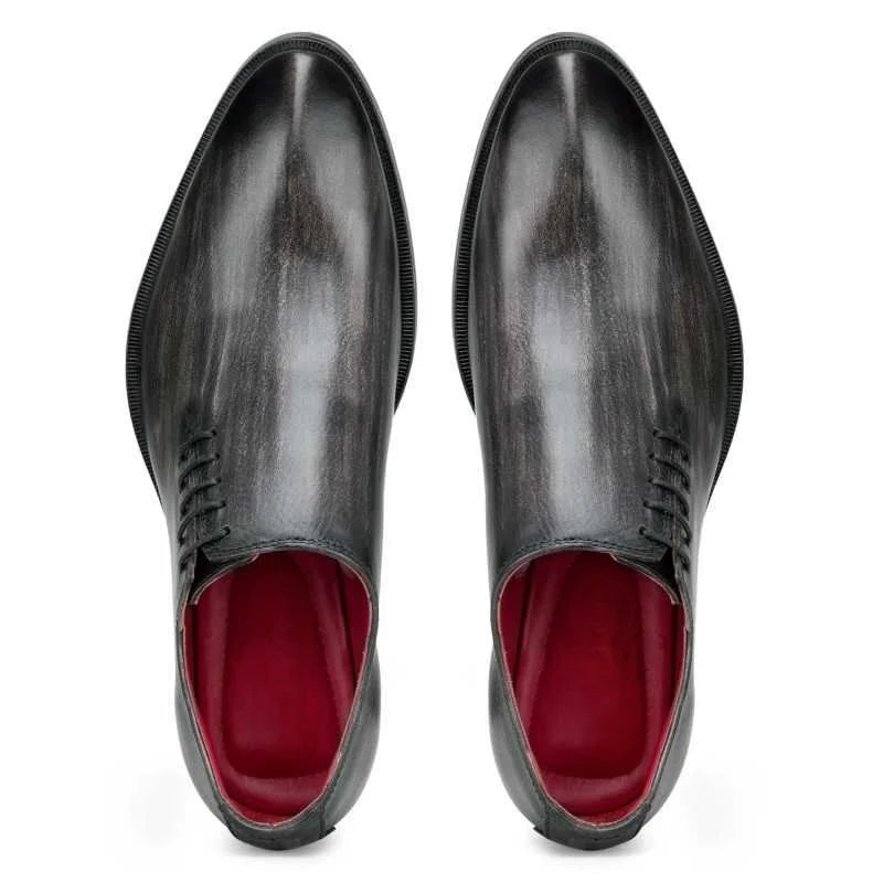 Montemerano Brushstroke Patina Wholecut Oxford for Men - Hand-Burnished Leather Oxford Shoes