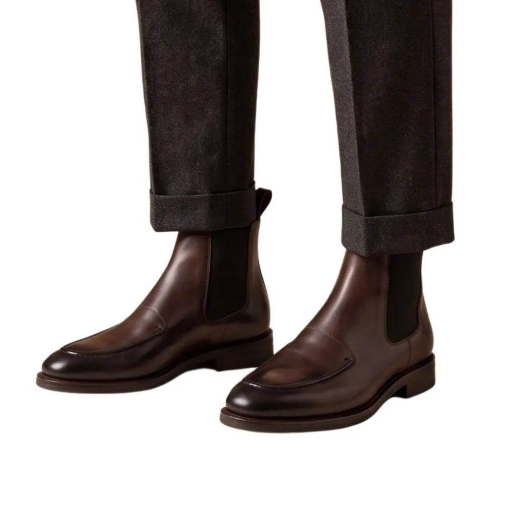 Maser Burnished Apron Chelsea Chelsea Boot for Men - Leather Chelsea Boots