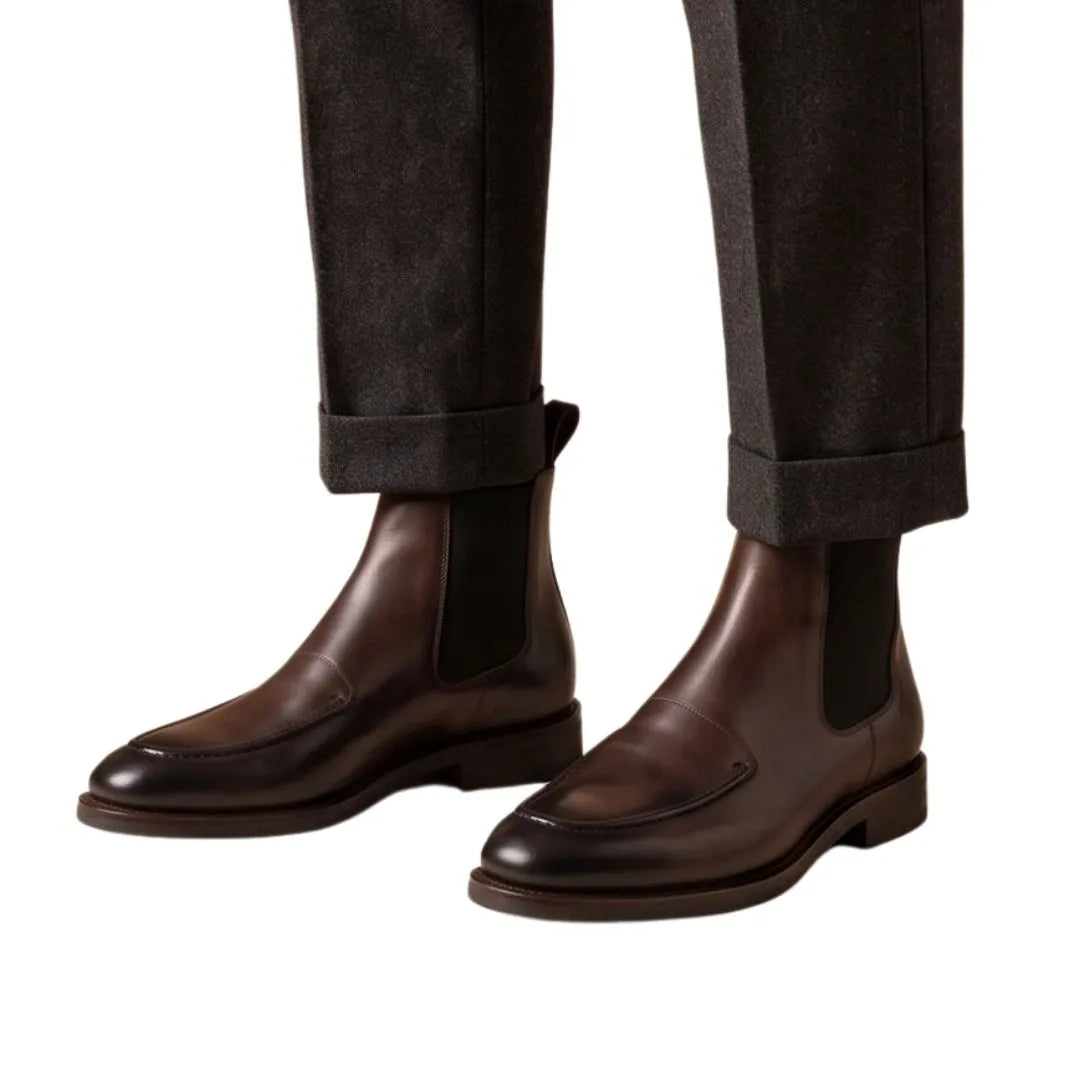 Maser Burnished Apron Chelsea Chelsea Boot for Men - Leather Chelsea Boots
