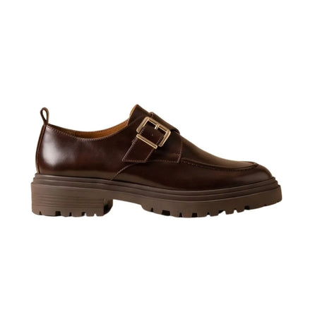 Magnano Burnished Lug Monk Single Monk for Men - Chunky Monk Strap Shoes