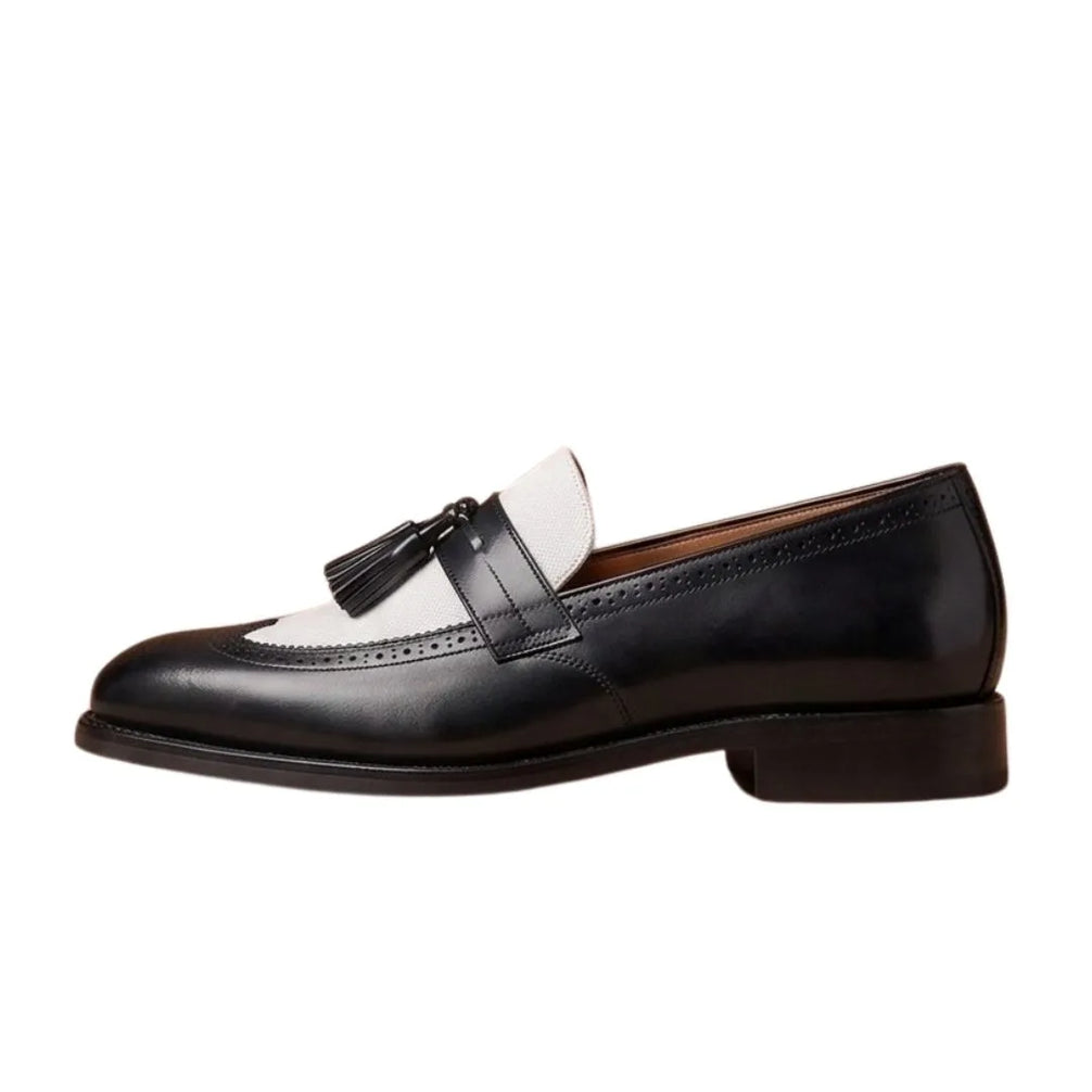 Majano Kiltie Two-Tone Tassel Loafer for Men - Fringed Tassel Loafers
