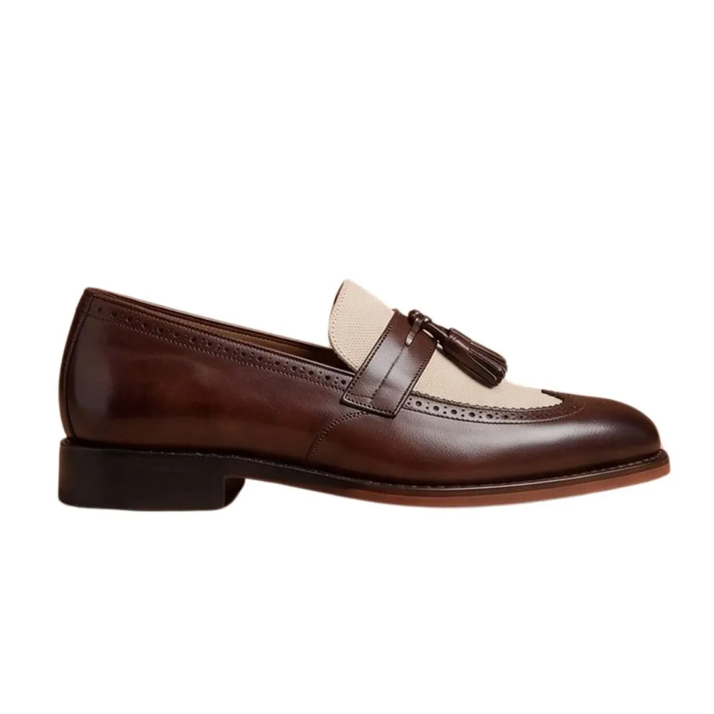 Martignacco Burnished Kiltie Tassel Loafer for Men - Fringed Tassel Loafers