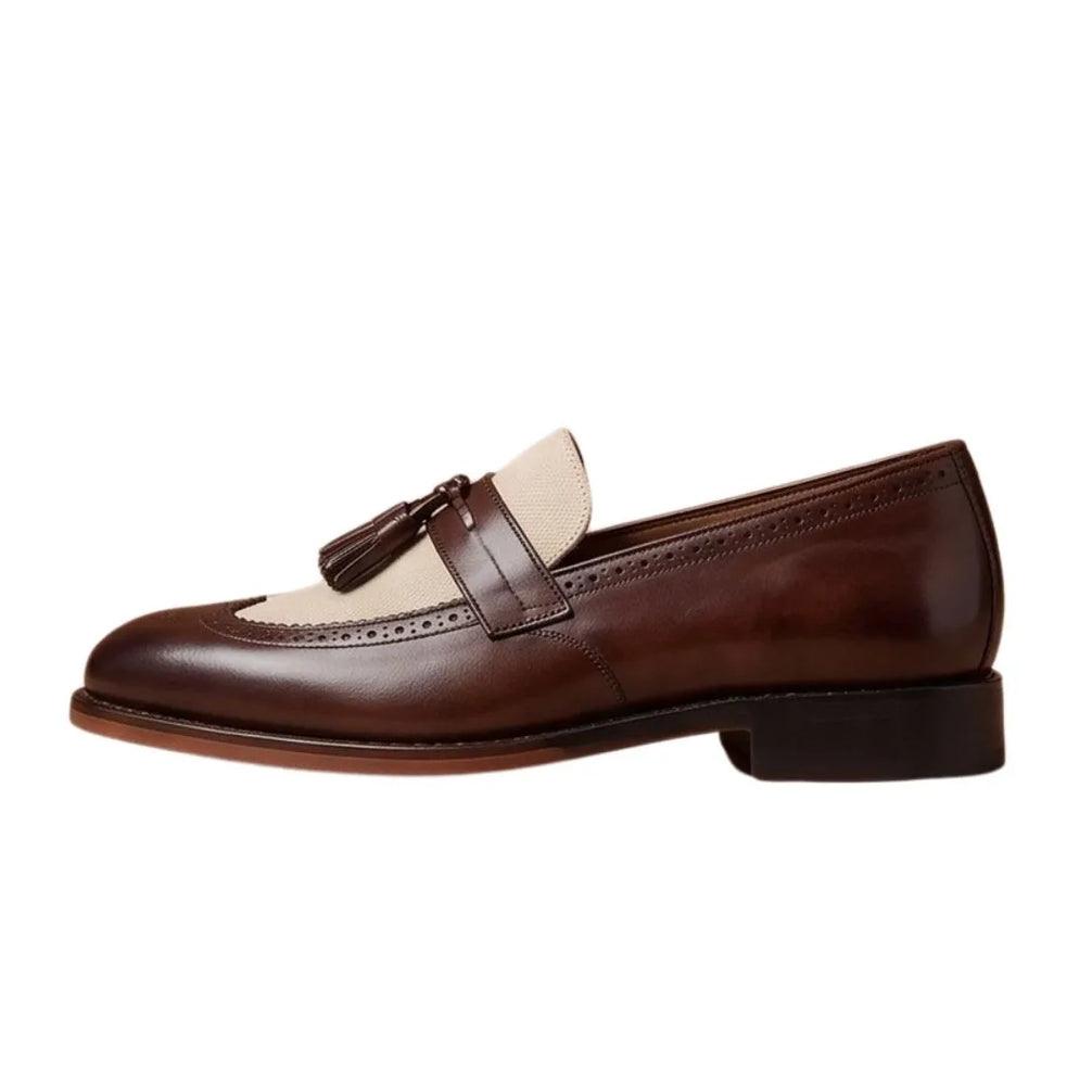 Martignacco Burnished Kiltie Tassel Loafer for Men - Fringed Tassel Loafers
