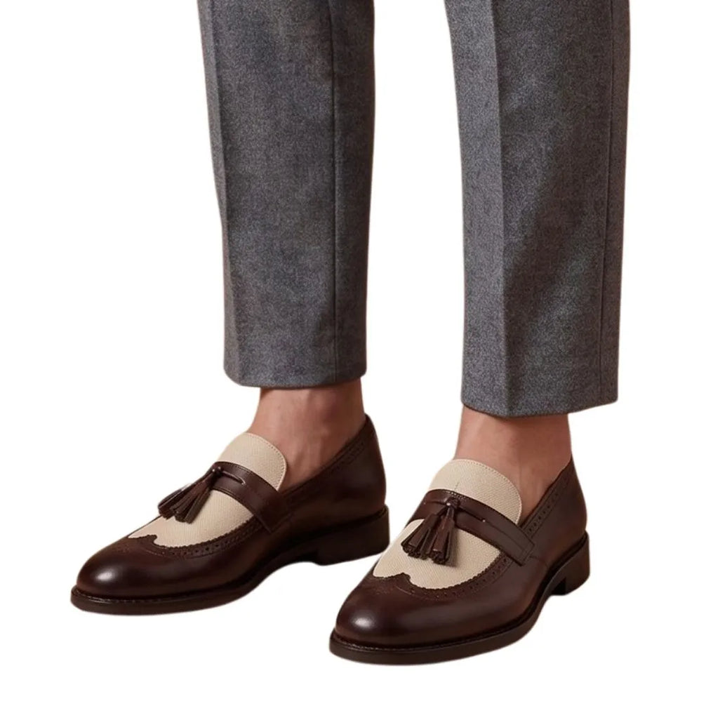 Martignacco Burnished Kiltie Tassel Loafer for Men - Fringed Tassel Loafers
