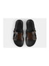 Monolithos Monk-Buckle Slide for Men - Croc-Band Leather Slides