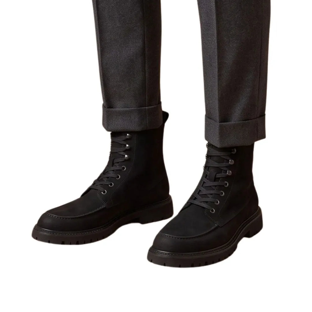 Moruzzo Suede Lug Lace-Up Lace-Up Boot for Men - Chunky Suede Boots