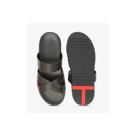 Moscenicka Cross-Band Slide for Men - Leather Cross-Strap Slides