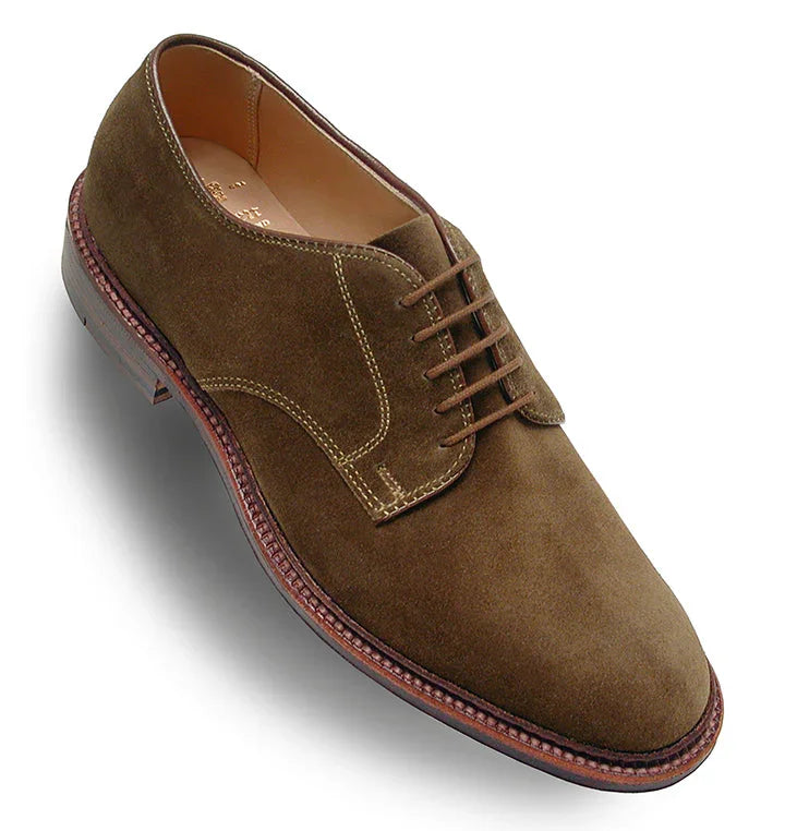 Minucciano Double-Welt Suede Derby for Men - Contrast-Stitched Suede Shoes