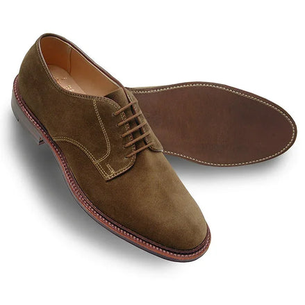 Minucciano Double-Welt Suede Derby for Men - Contrast-Stitched Suede Shoes