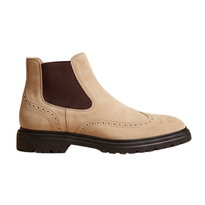 Meduno Suede Wingtip Chelsea Chelsea Boot for Men - Brogued Suede Chelsea Boots