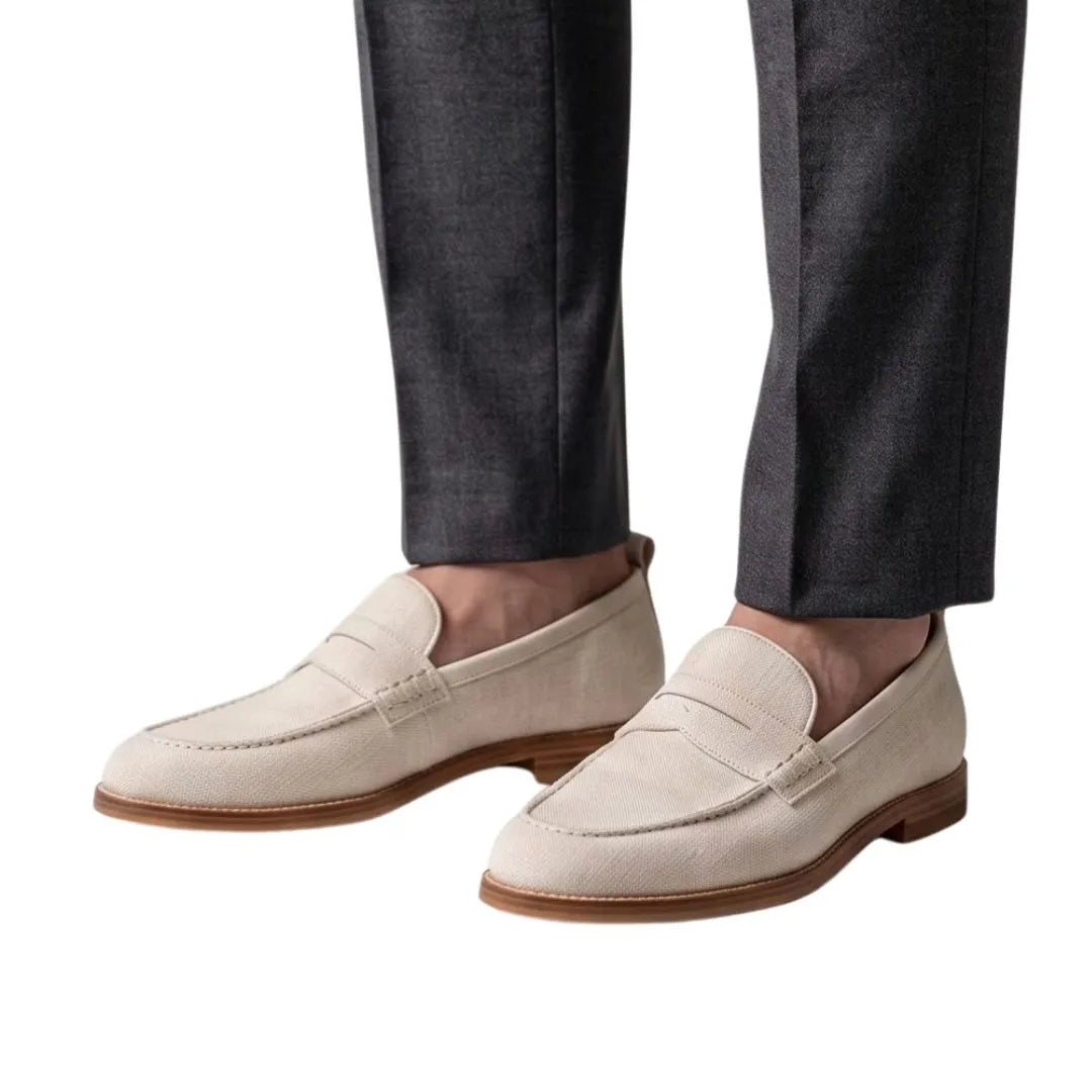 Moncenisio Linen Penny Penny Loafer for Men - Summer Penny Loafers