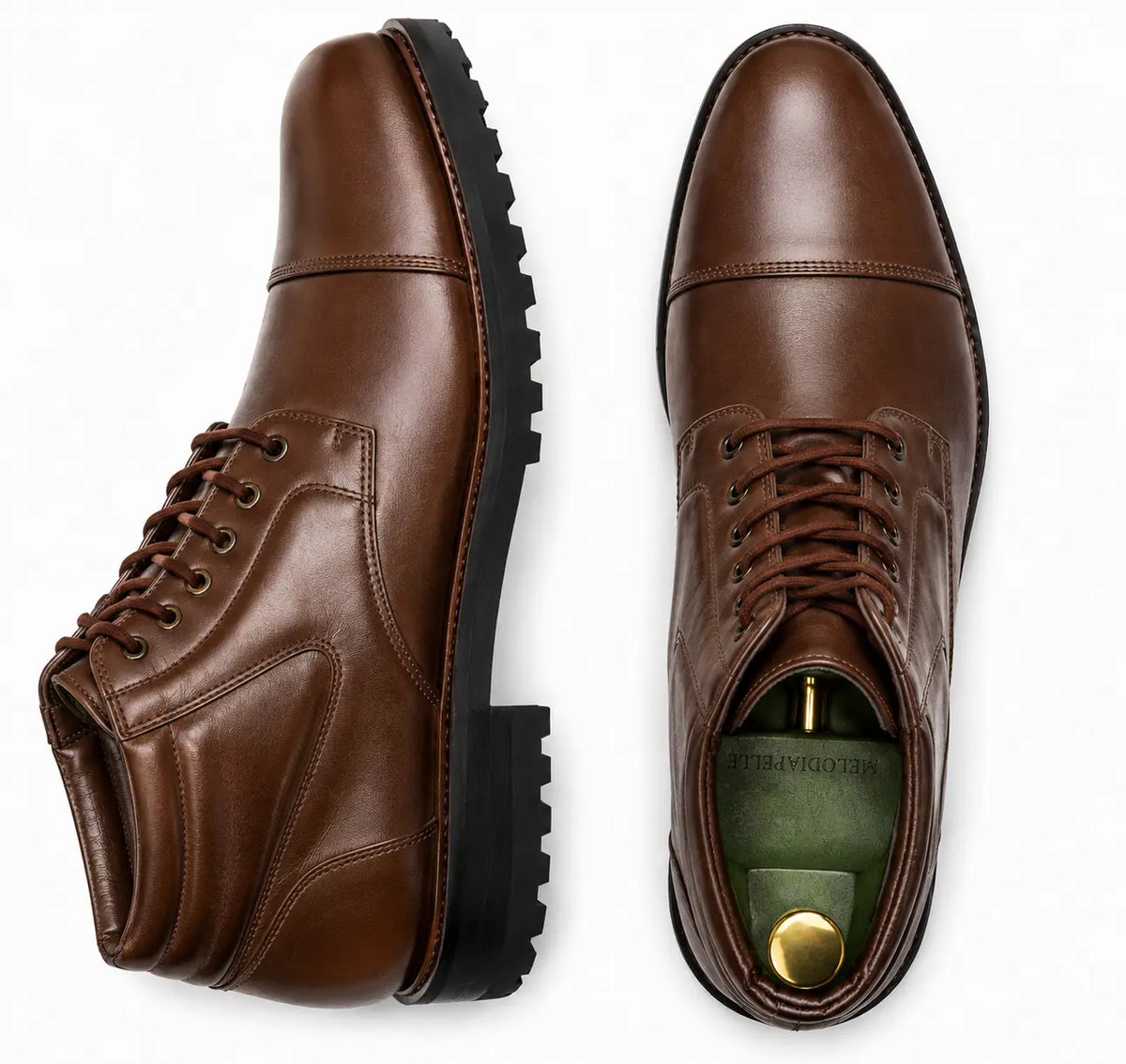 Munster Cap-Toe Work Boot for Men - Heavy Lug-Sole Leather Boots