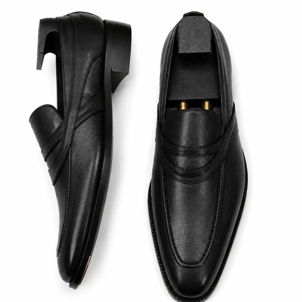 Mirasol Two-Tone Crossed-Strap Dress Loafer for Men - Hand-Patina Leather Shoes