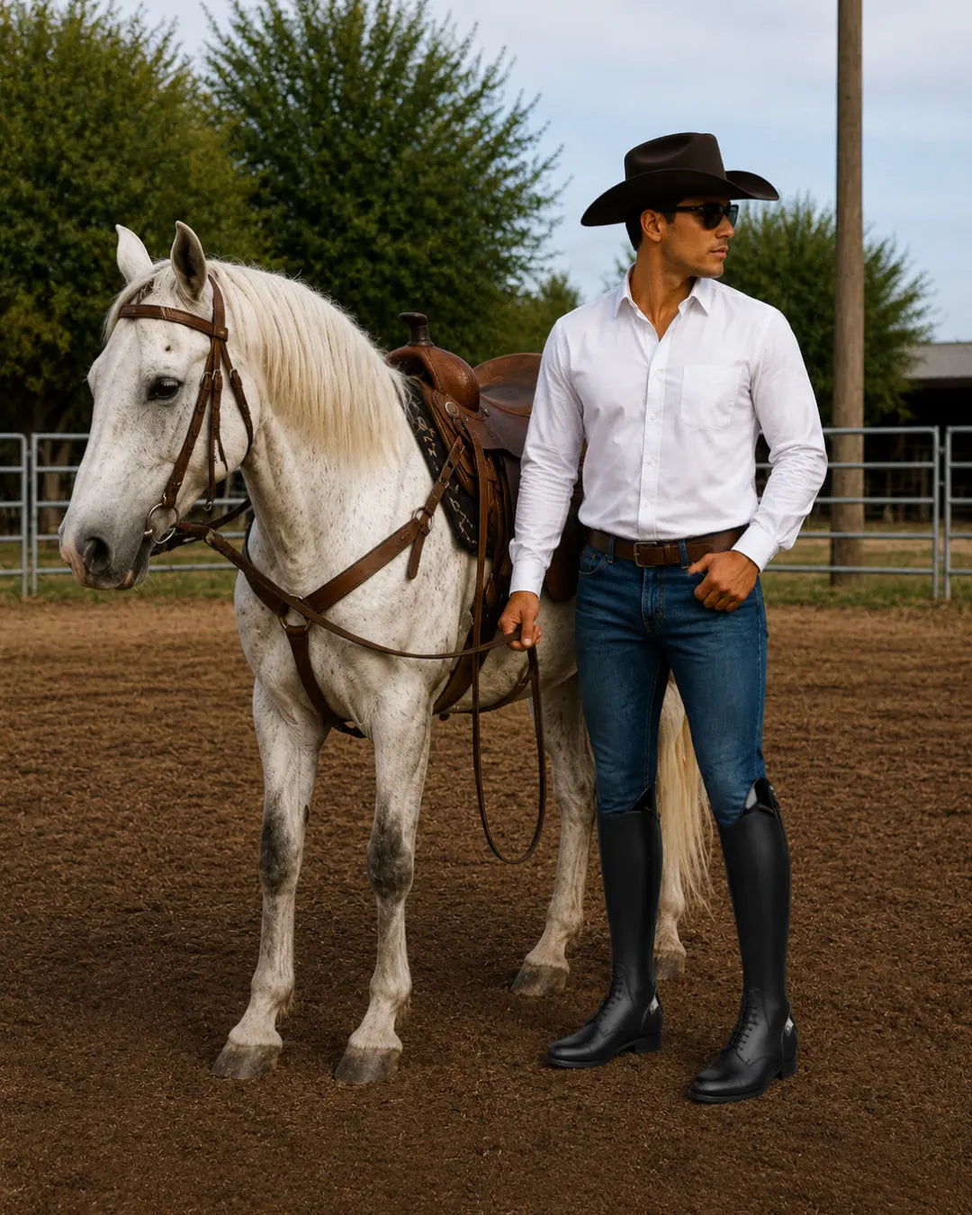Verona Men's Patent-Top Polo & Horse Riding Boots – Black Leather Competition Boots