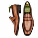 Maximus Block-Heel Dress Penny Loafer for Men - Goodyear Welted Leather Shoes