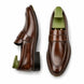 Marquis Braided-Welt Dress Penny Loafer for Men - Handmade Block-Heel Leather Shoes