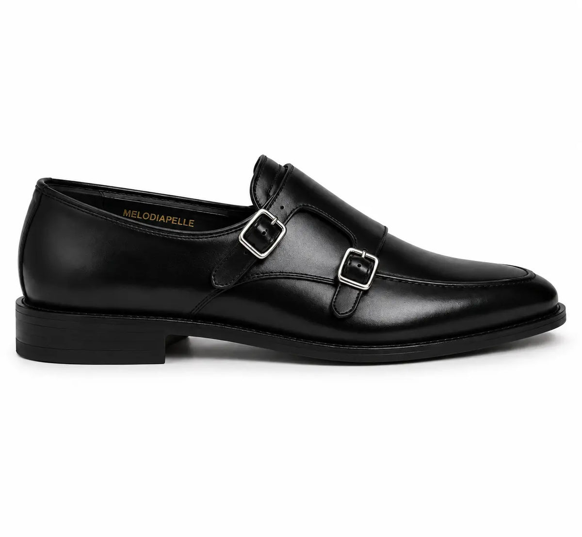 Mortimer Apron-Toe Double Monk Strap for Men - Burnished Leather Shoes