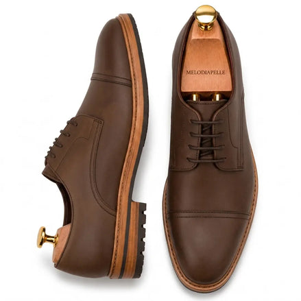 Max Cap-Toe Derby for Men - Nubuck Goodyear Welted Leather Shoes