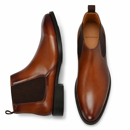 Malacca Chelsea Boot for Men - Goodyear Welted Burnished Leather Boots