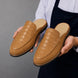 Maratea Croc-Panel Suede Mule for Men - Two-Material Backless Slip-On Shoes