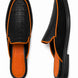 Maribor Piped Croc-Panel Mule for Men - Backless Suede Slip-On Shoes