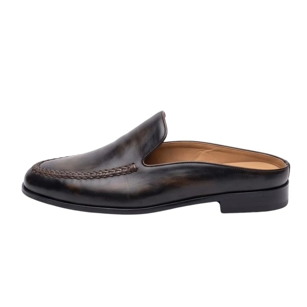 Mombaruzzo Pebble Mule Mule for Men - Leather Backless Loafers