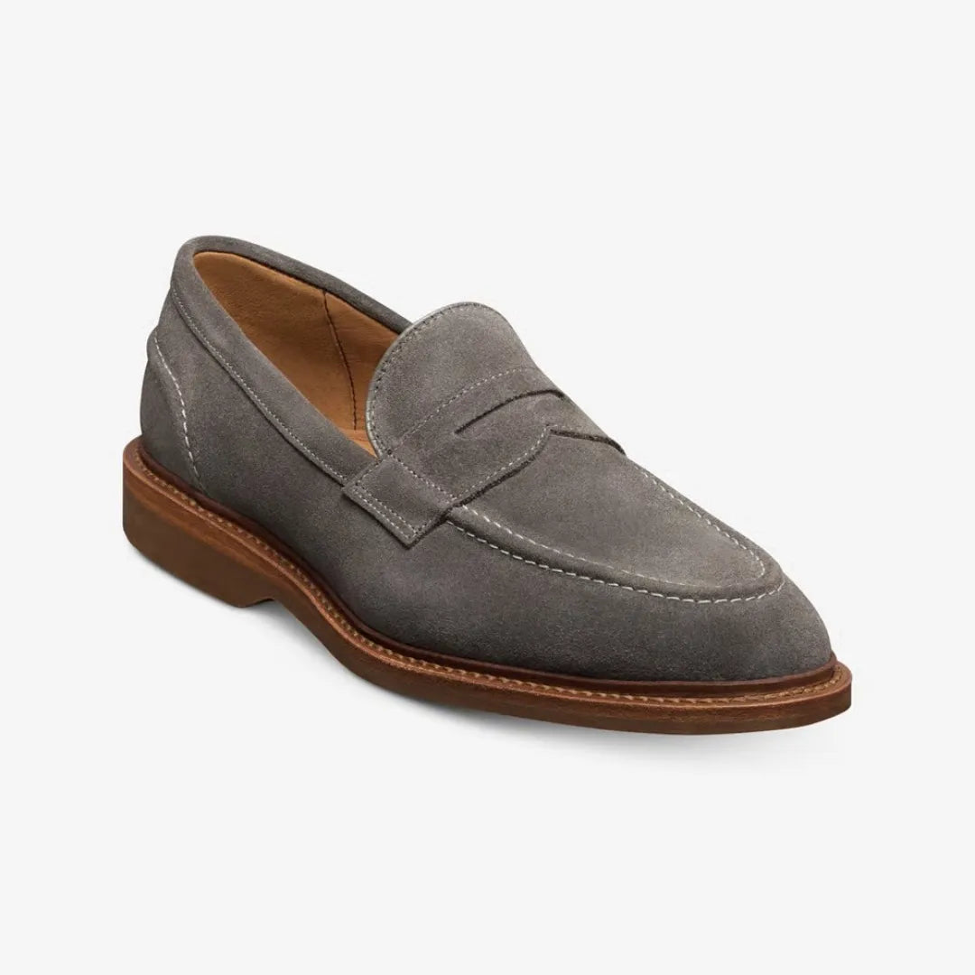Marcallo Natural-Sole Suede Penny Loafer for Men - Suede Penny Loafers