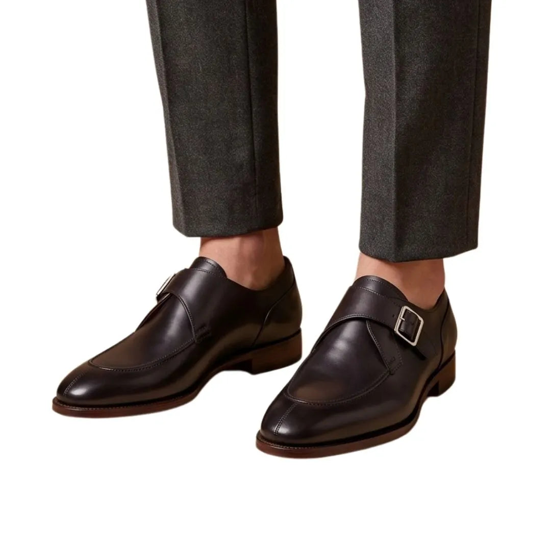 Mori Medallion Monk Single Monk for Men - Monk Strap Shoes