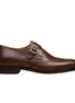 Magras Burnished Wingtip Monk Single Monk for Men - Brogued Monk Strap Shoes