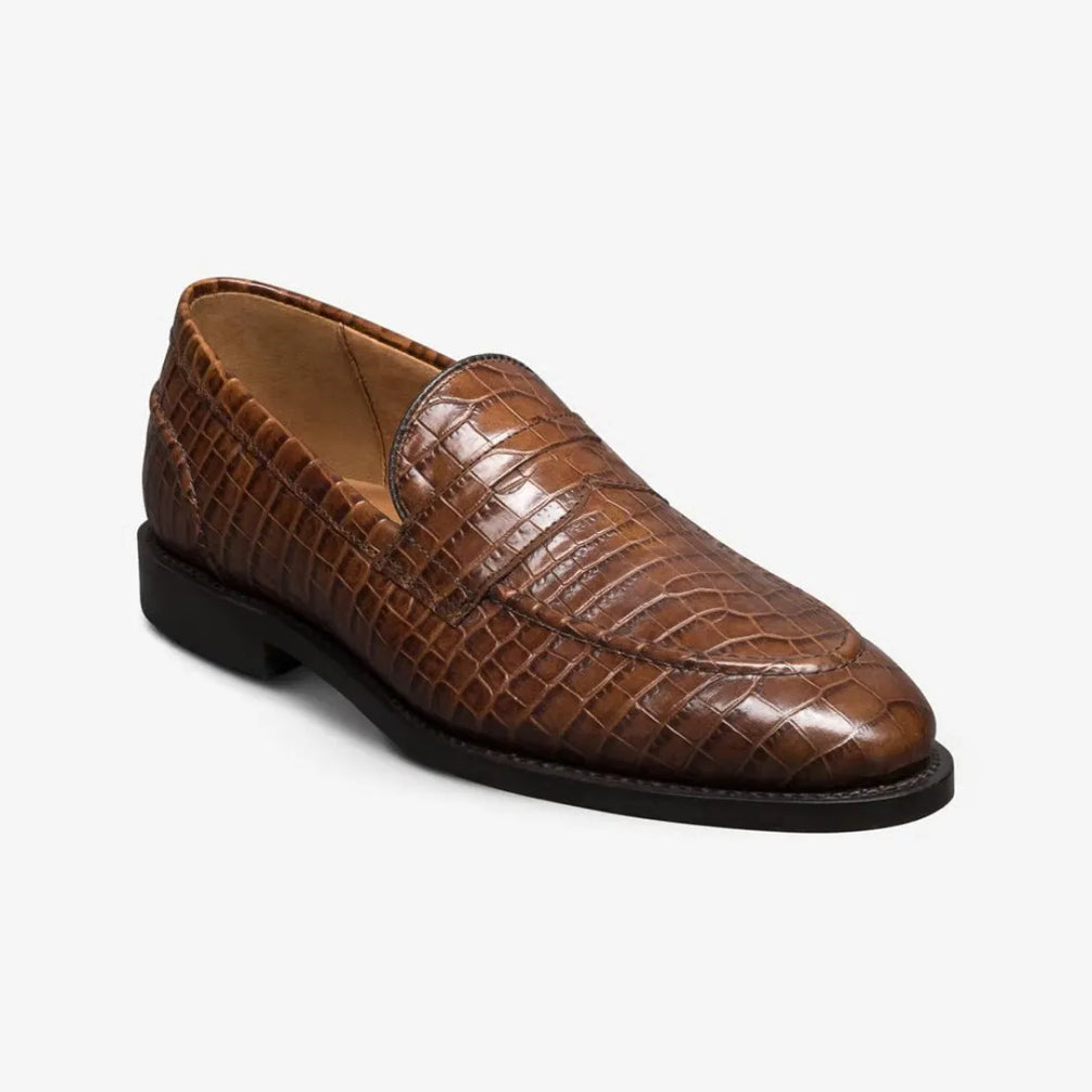 Marcaria Croc-Embossed Penny Loafer for Men - Croc Leather Penny Loafers