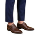 Magras Burnished Wingtip Monk Single Monk for Men - Brogued Monk Strap Shoes