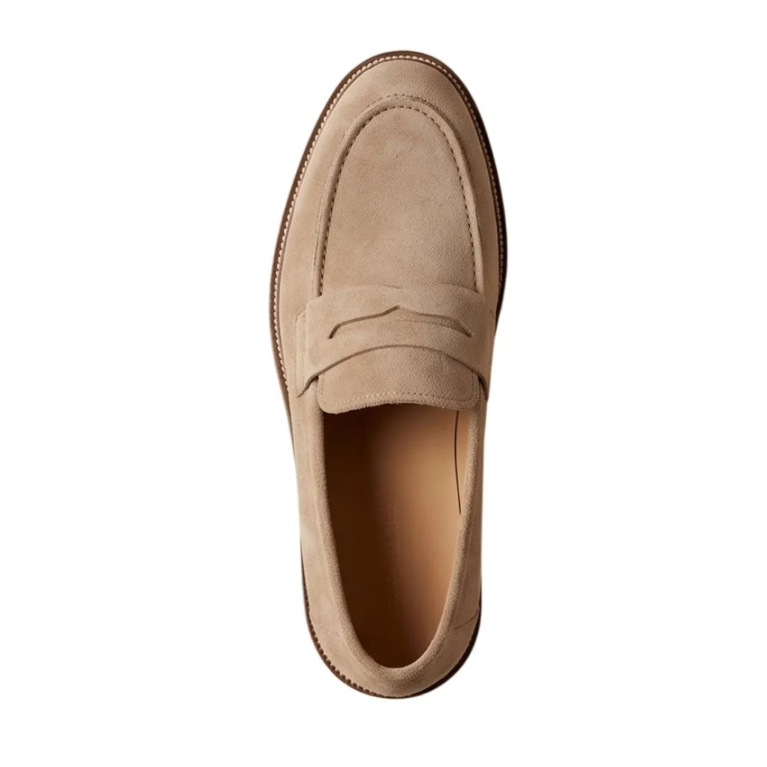 Mattarello Suede Crepe Penny Penny Loafer for Men - Suede Penny Loafers