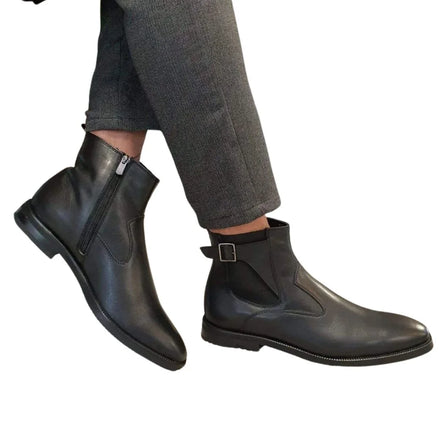 Monterosso Single Monk Strap Ankle Boot for Men - Buckled Leather Ankle Boots