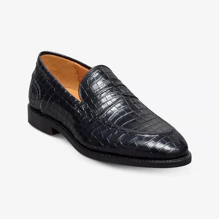 Marcedusa Deep Croc Penny Loafer for Men - Croc-Embossed Penny Loafers